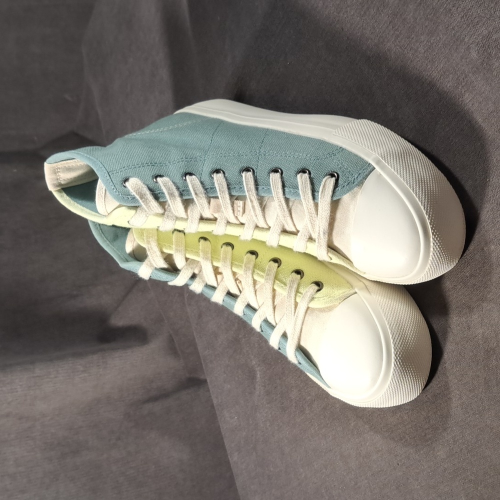 American Eagle Higher Ups Colourblock Teal Lime Platform Sneakers VG- US 7